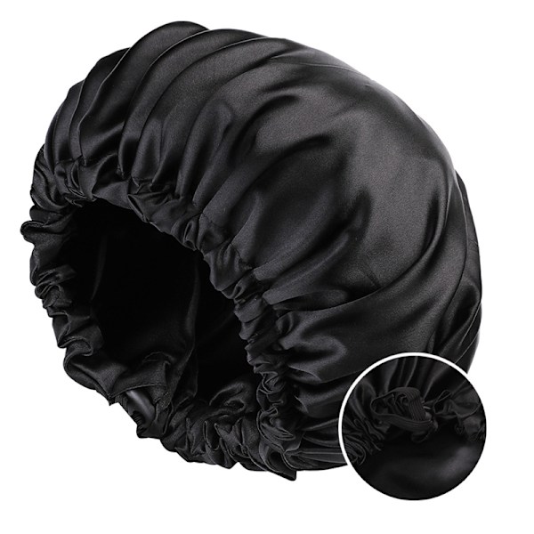 INF Sovehætte i satin - sort