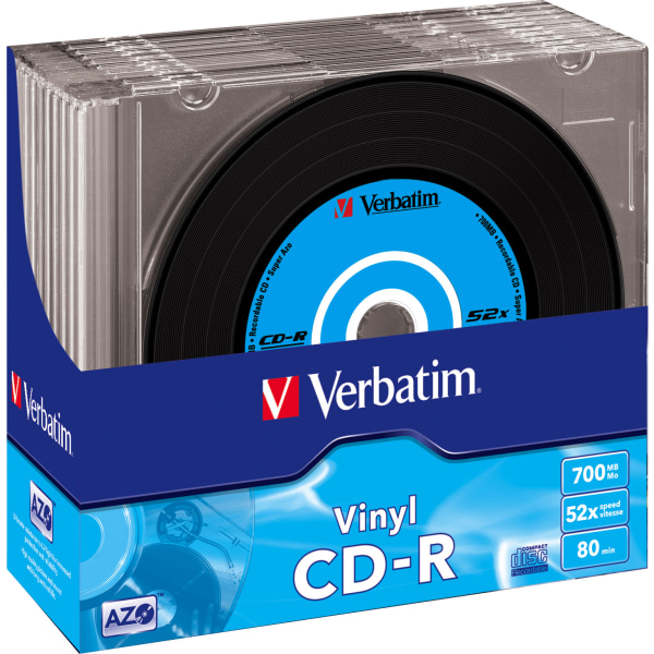 CD-R, 52x, 700 MB/80 min, 10-pack slimcase, vinyl