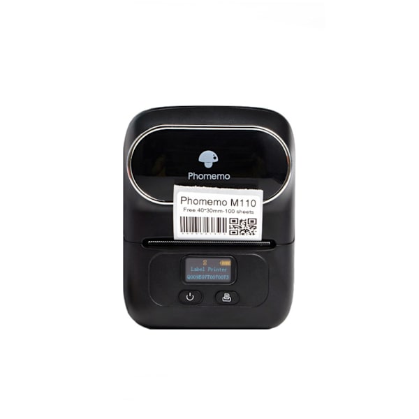 Bluetooth termisk etiketprinter til stregkode, pris og smykkemærkater — 203dpi 20-50mm 1200mAh kompatibel med iOS Android Windows Mac Linux Black Black