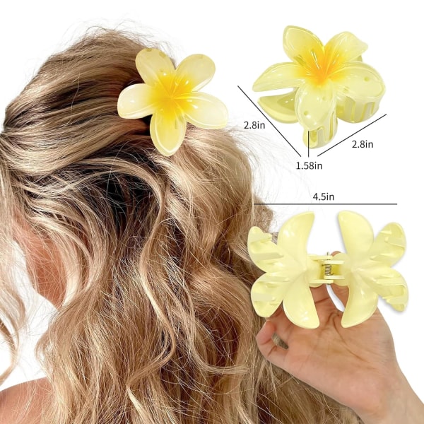 INF Hårklämmor med blommor 4-pack Gul/Blå/Lila/Rosa