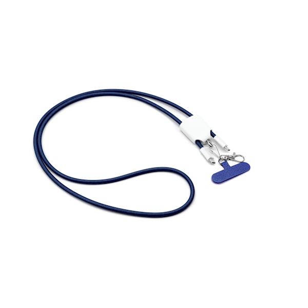 4-i-1 snabbladdande lanyard-datakabel Blå