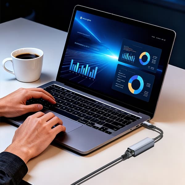 USB-C til Gigabit Ethernet-adapter med RJ45-port, plug-and-play til kablet netværk