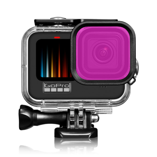 GoPro 9/10/11/12 lilla dykkerfilter med vandtæt etui Lilla
