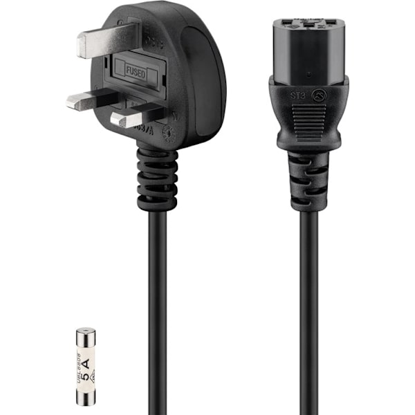 Goobay UK kall apparatkabel, 1,5 m, svart