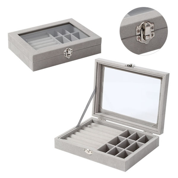 Transparent Smyckeskrin Grå