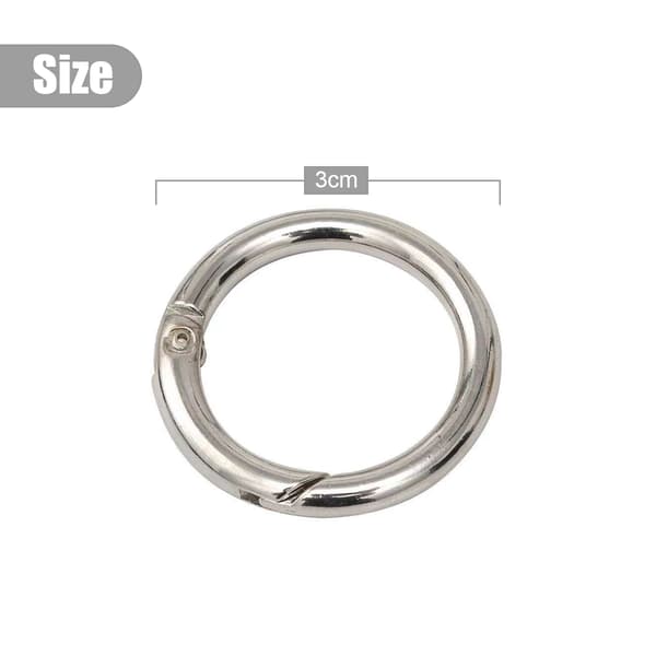 Runda nyckelringar med karbinlås 10-pack Silver Silver