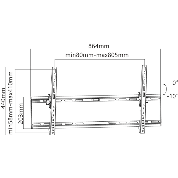 TV-väggfäste Basic TILT (XL)