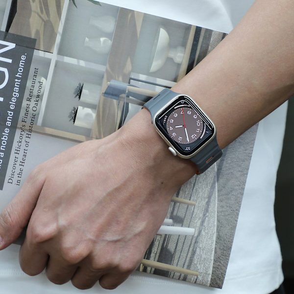 Magnetiskt silikonarmband för Apple Watch - Svart/Orange (38/40/41mm) Mörkgrå