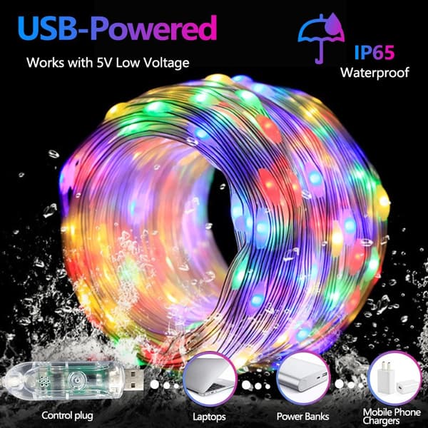 5M 50 LED Pixel Lyskæde med 24-Tasters Bluetooth Controller - USB-Drevet RGBIC Eventyrlys