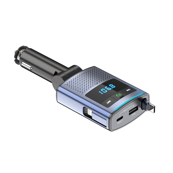 Biloplader: Hurtig opladning og Bluetooth FM-sender