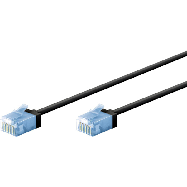 Ultraflexibel patchkabel CAT 6A, slim, U/UTP, svart