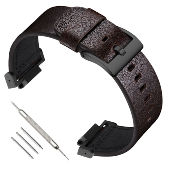 Klockarmband i äkta läder för Casio G-SHOCK DW-5600/GWB5600/GA-2100 Kaffe+svart