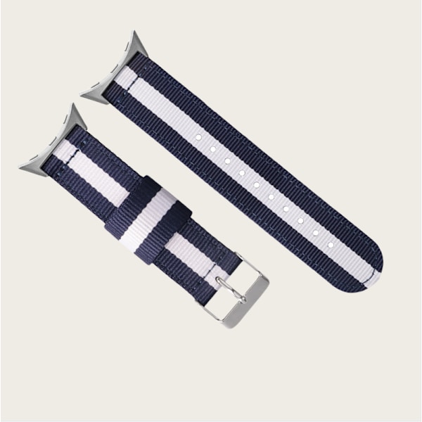 Flettet nylon urrem til Google Pixel Watch 1/2/3 Blå + hvid