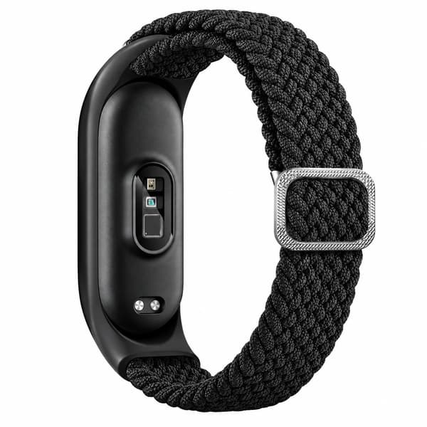 Kellon ranneke nylon Xiaomi Mi Band 3/4/5/6/7/NFC:lle Black Black