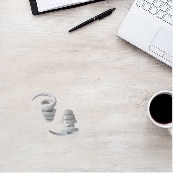Konkylieformede støjreducerende ørepropper - Spiraldesign, blød silikone, genanvendelige Grey Grey