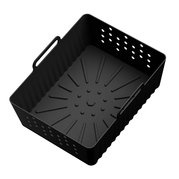 Silikonebakke - Rektangulær Airfryer Liner Pad Black Black
