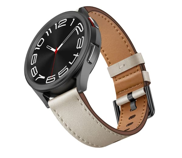Premium læderurrem til Samsung Galaxy Watch White 20 mm White 20 mm