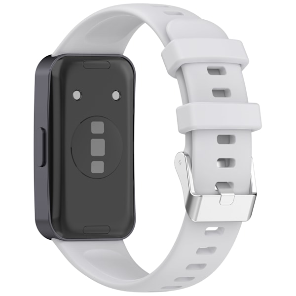Mjukt silikonarmband för Huawei Band 10/9/8 (metallspänne) Grå