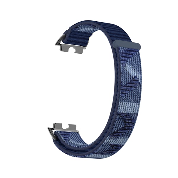 Snyggt nylonband för Huawei Band 10/9/8 med metalladaptrar Blå