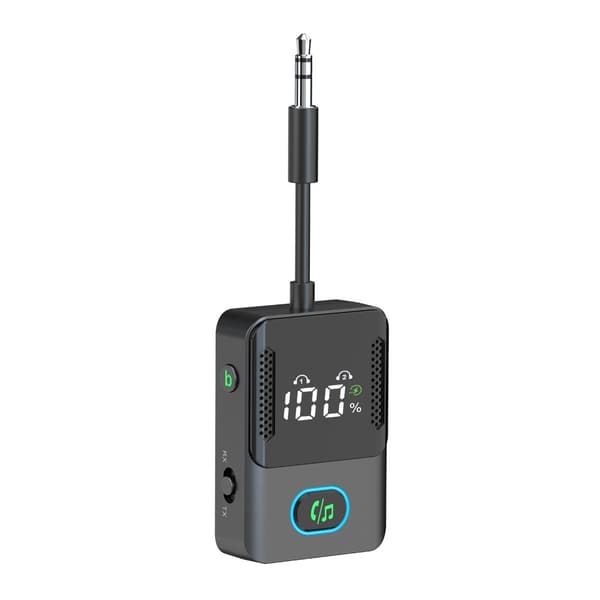 Bluetooth 5.3 Sender Modtager, 2-i-1 Bil Bluetooth Adapter med Lang Batterilevetid og Dobbelt Enhedsforbindelse