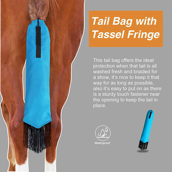 Horse Tail Bag - Åndbar Fluebeskyttelse Blå