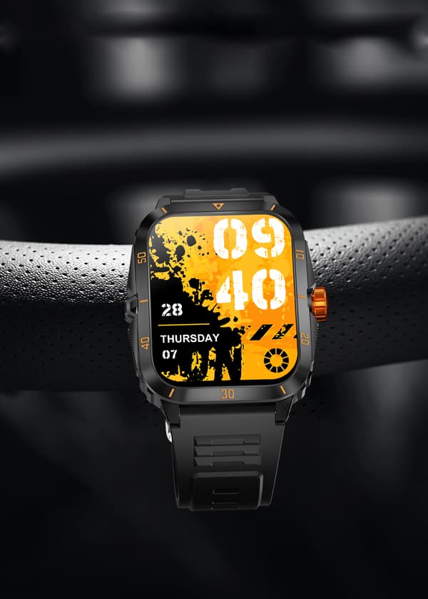 Smartwatch med sundhedsovervågning og fitnesstracking
