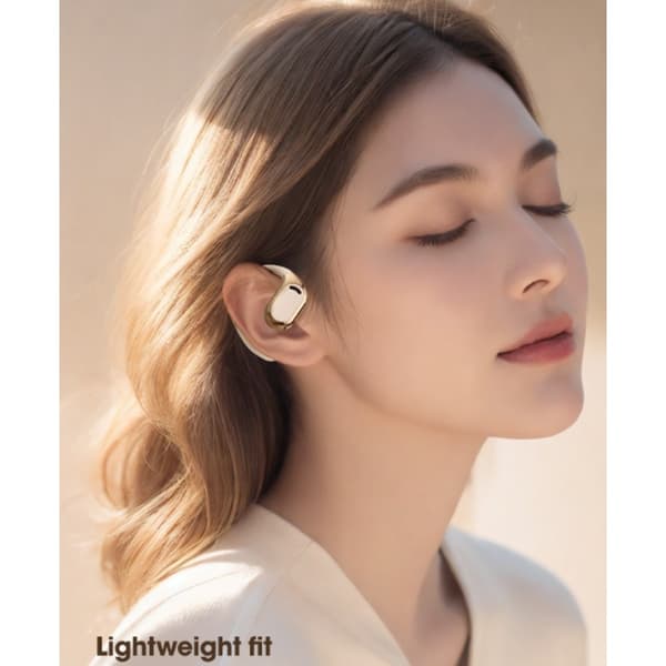M76 åbne Bluetooth-hovedtelefoner med knogleledning, touchstyring, klare opkald og 6,5 timers brug til arbejde og rejser Black Black