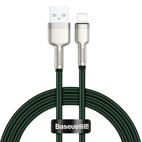 USB-kabel för Lightning Baseus Cafule, 2,4A, 1m (grön)