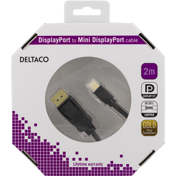 DisplayPort to Mini DisplayPort cable, 2m, black