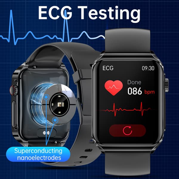 Smartklocka med EKG/Bluetooth-samtal och musik Black Black
