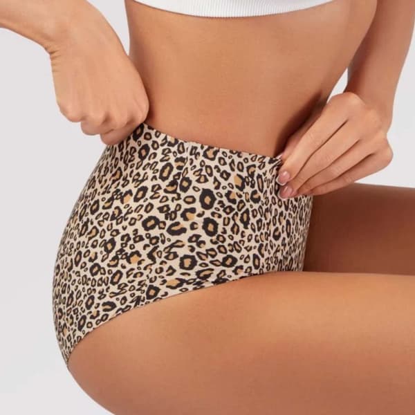 Hög midja tryckta trosor (4-pack) - Sömlös Ice Silk Komfort 3XL 3XL