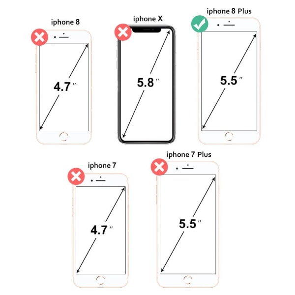 iPhone 8 Plus fuld 3D hærdet glas skærmbeskyttelse  - Hvid