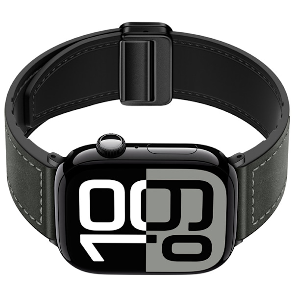 Armband i äkta läder för Apple Watch Grå L
