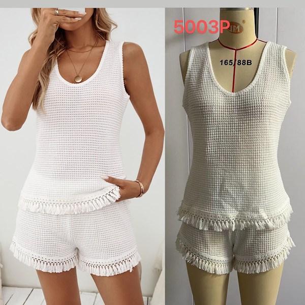 Lounge-set i plusstorlek, avslappnad topp och shorts M