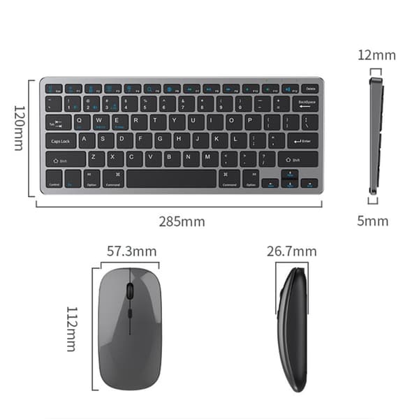 3-mode genopladeligt tastatur og mus sæt – fleksibel forbindelse til kontor og hjem, scissor-switch, kompatibel med Windows/Mac/iOS/Android