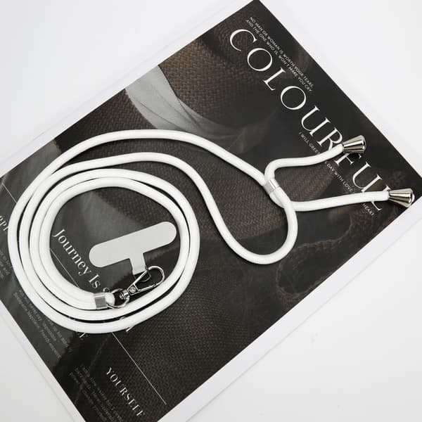 Patch Telefon Lanyard: Justerbar & Mångsidig White White