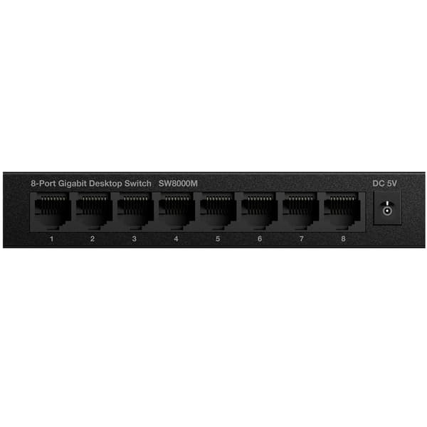 8-port Gigabitswitch Metall Svart