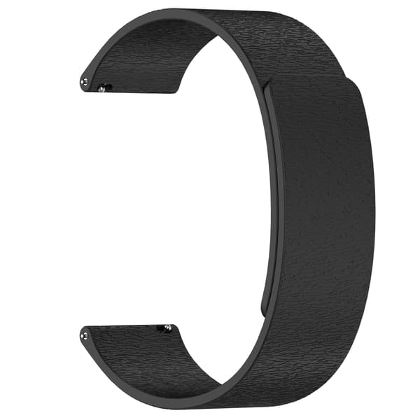 Cloud Wood Grain Silicone Magnetic Strap Black 22 mm Black 22 mm