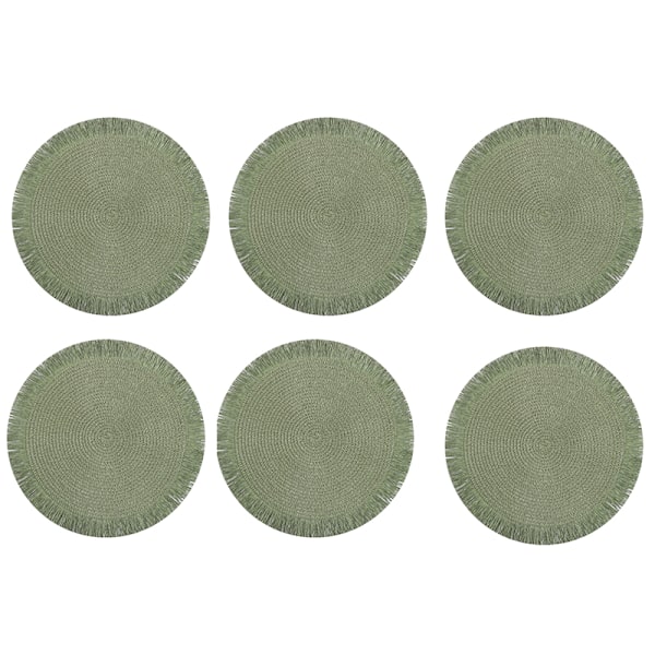 Set med 6 bordsunderlägg - Flätade bordsunderlägg i papper Grön