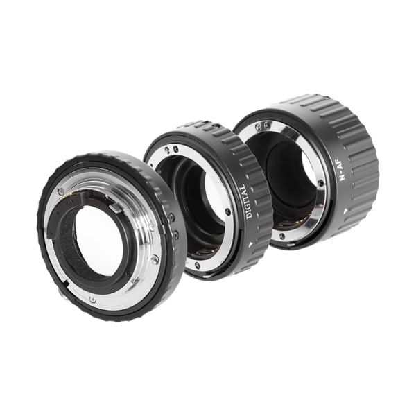 Auto-Focus Macro Extension Tube Set, 12mm 20mm 36mm Auto Focus Macro Extension Tube Adapter Ring för Nikon Svart