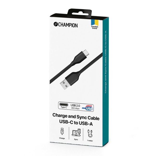 Champion USB 3.0 Gen1 kabel C - A, 1m