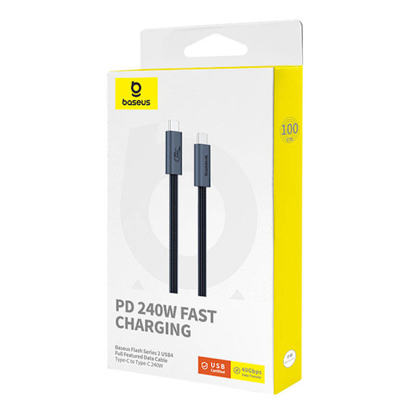 Hurtig opladning USB-C Baseus Flash 240W 1m (sort)