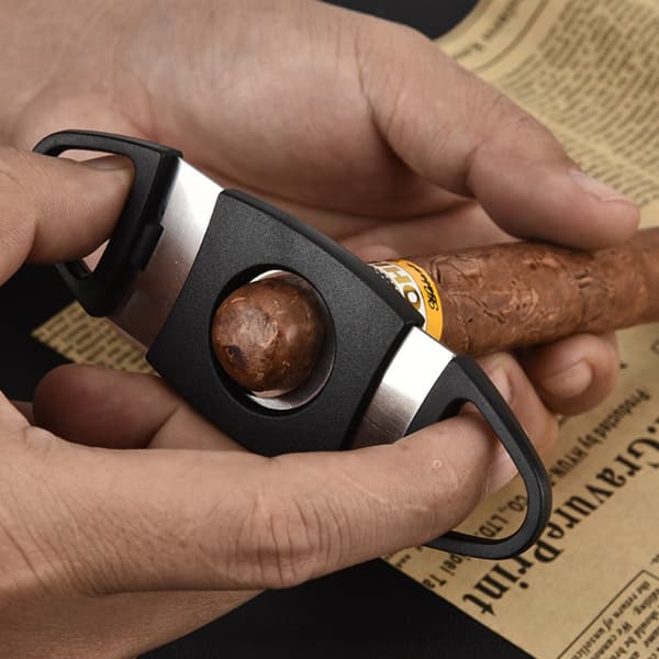 Slank dobbeltbladet cigar cutter 3-pakke: Rustfri stålblade for glatte, præcise snit