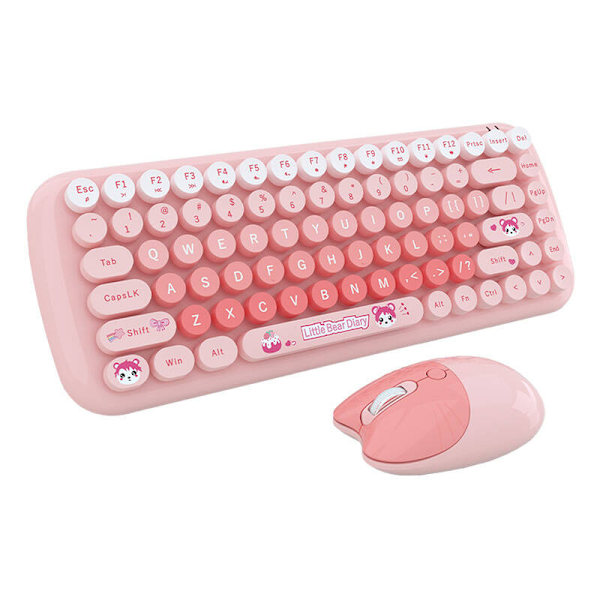 MOFII Candy New 2.4G trådlöst tangentbord + mus set (rosa)