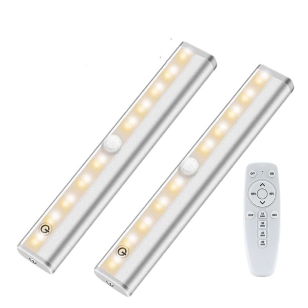 LED ljuslister med fjärrkontroll 2-pack Silver Silver