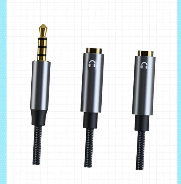 CB01 Hörlurar och mikrofon Splitter Adapter Audiokabel Model 1