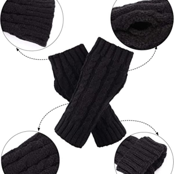 Håndledsvarmere / Fingerløse handsker 1 par Black S Black S