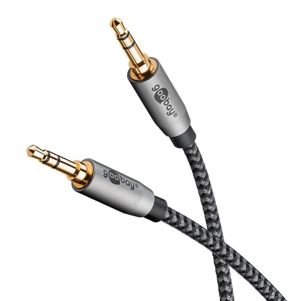 Ljudanslutningskabel AUX, 3,5 mm stereo, 0,5 m