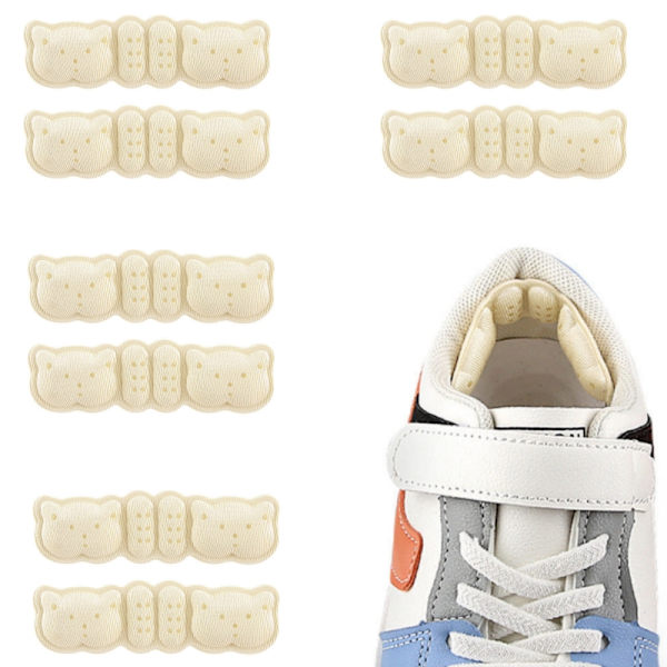 Kantapäätarrat tyynykenkäpehmusteet, 4 paria Beige