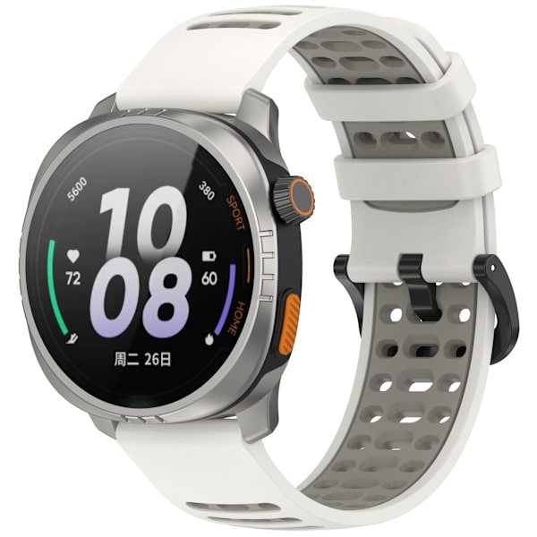 Silikone rem til Xiaomi Watch S4/Keep Watch Pilot 1 Hvid+Grå